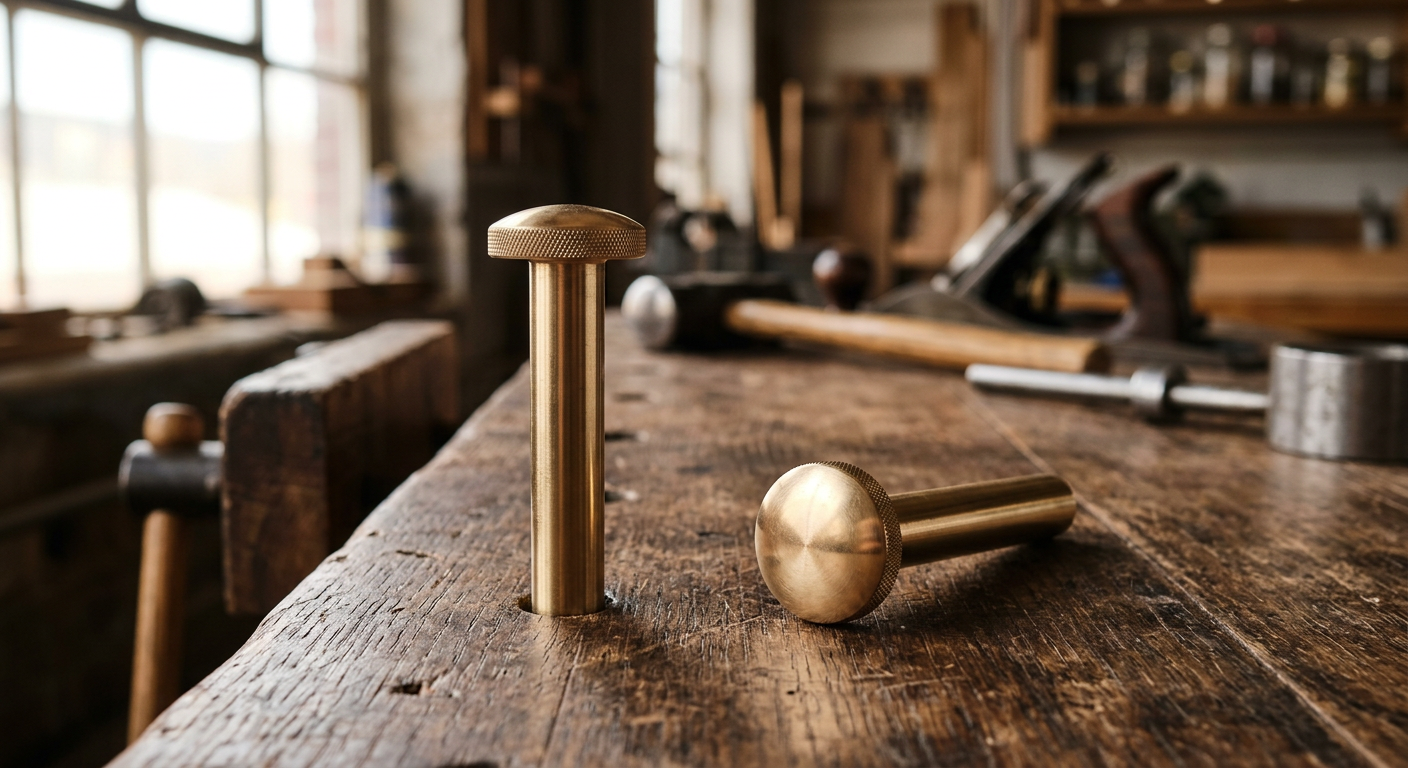 Brass Bench Dogs Pair