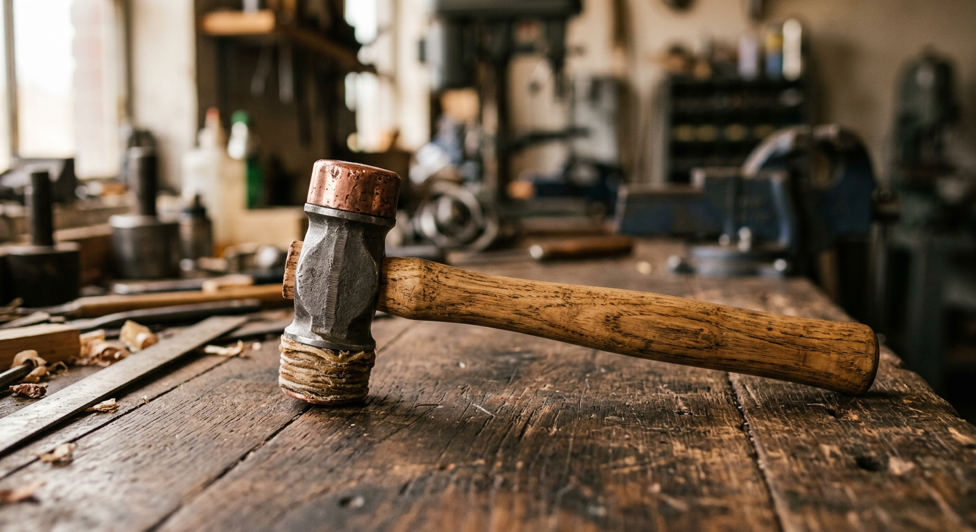 Copper and Rawhide Combo Mallet