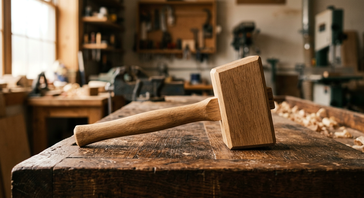 Square Oak Joiner's Mallet