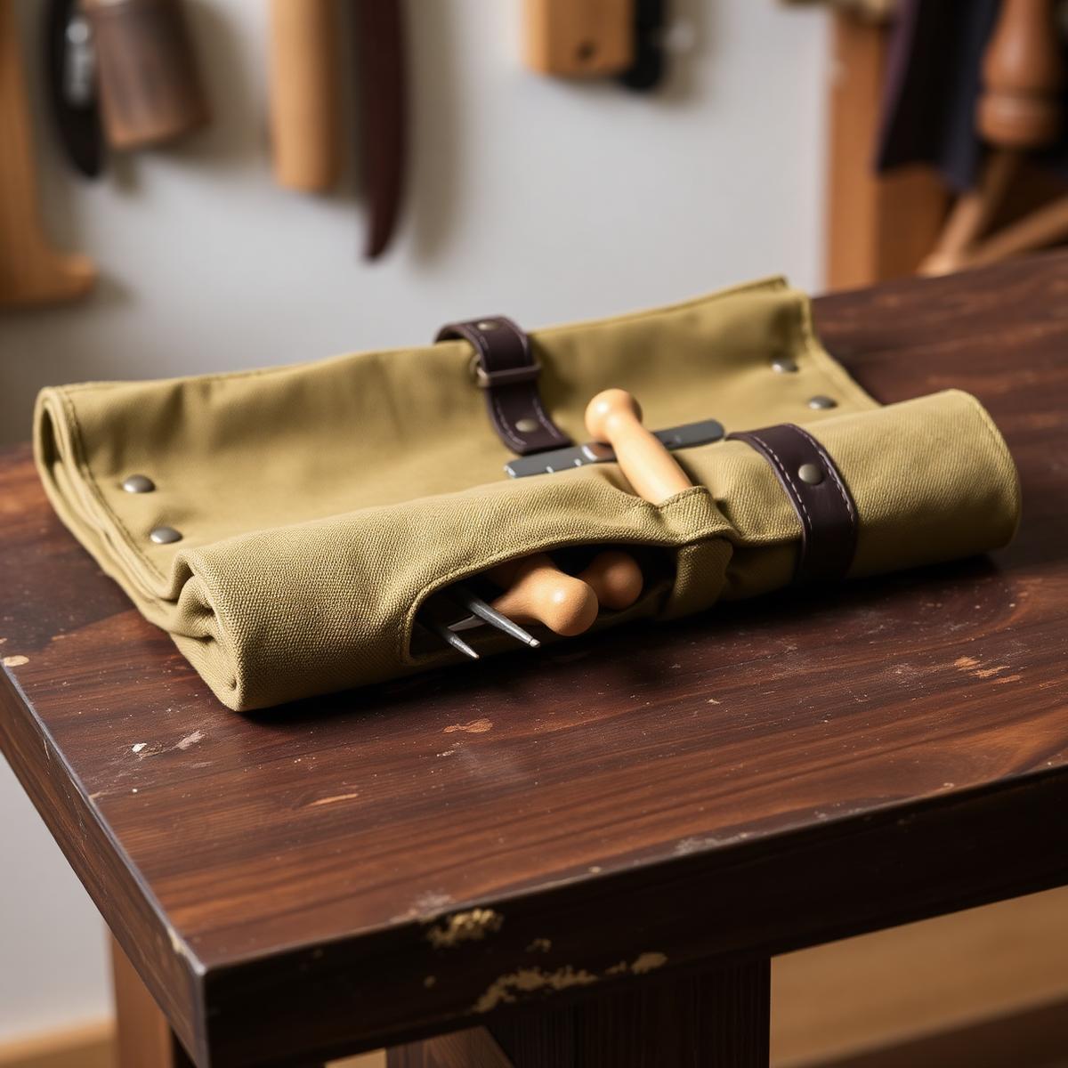 Waxed Canvas Chisel Roll
