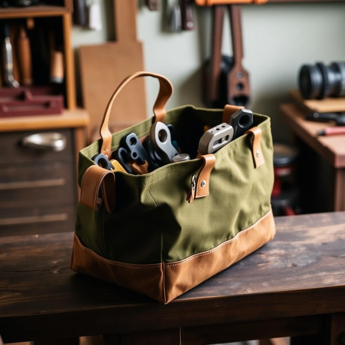 12-Pocket Canvas Tool Tote