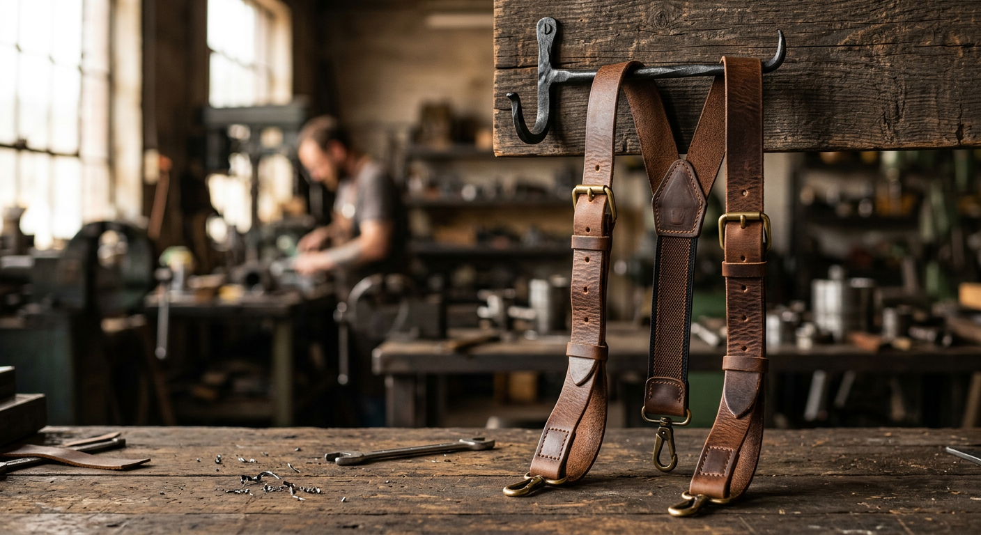 Leather Work Suspenders